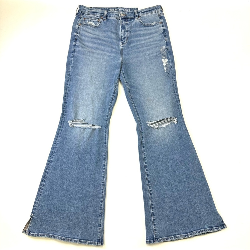 American Eagle NWT high rise Flare jeans Size 16 33W Inseam 31 stretch denim